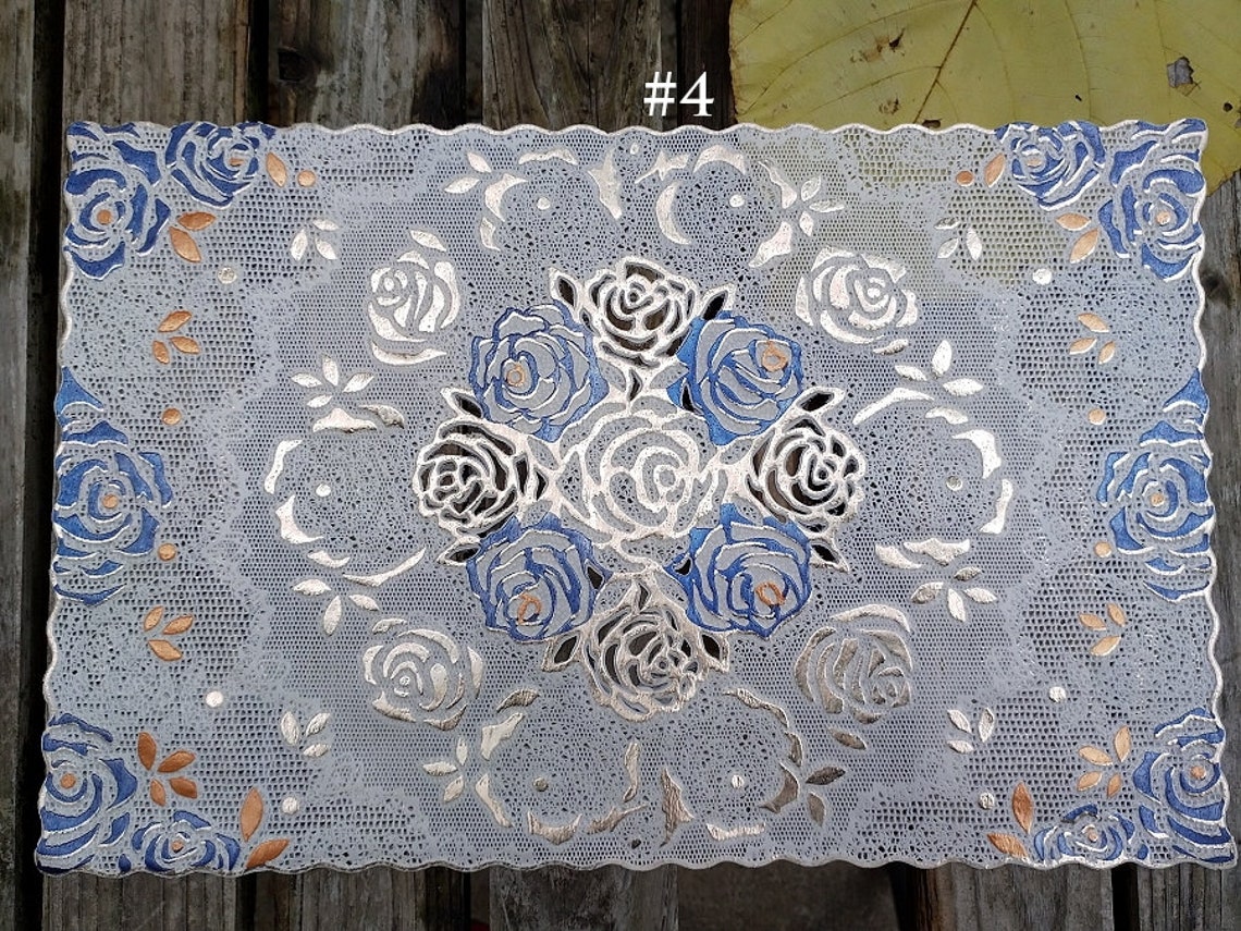 Elegant Colorful Plastic Lace Table Matoutdoor Doilies Etsy