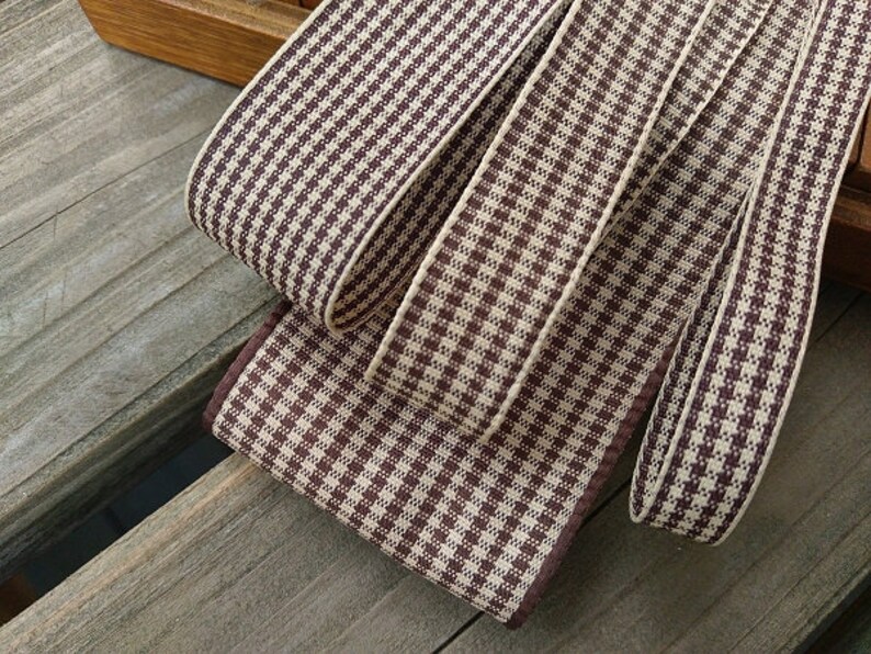 Brown,Scottish Plaid Ribbon,Houndstooth Ribbon, Choose Width by 4 meter.