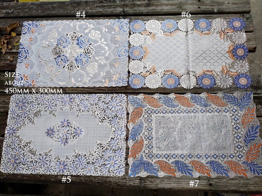 Elegant Colorful Plastic Lace Table Mat,outdoor Doilies Plastic Lace
