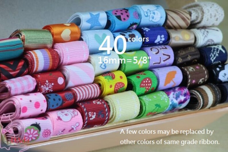 40 Meter Cartoon printed ribbon 180g Print Grosgrain ribbon,Ribbon Multiple Material. 58 A42026-16mm