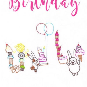 Tarjetas de cumpleaños --Set de 10