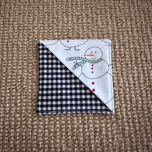 Snowman Themed Fabric Corner Bookmark