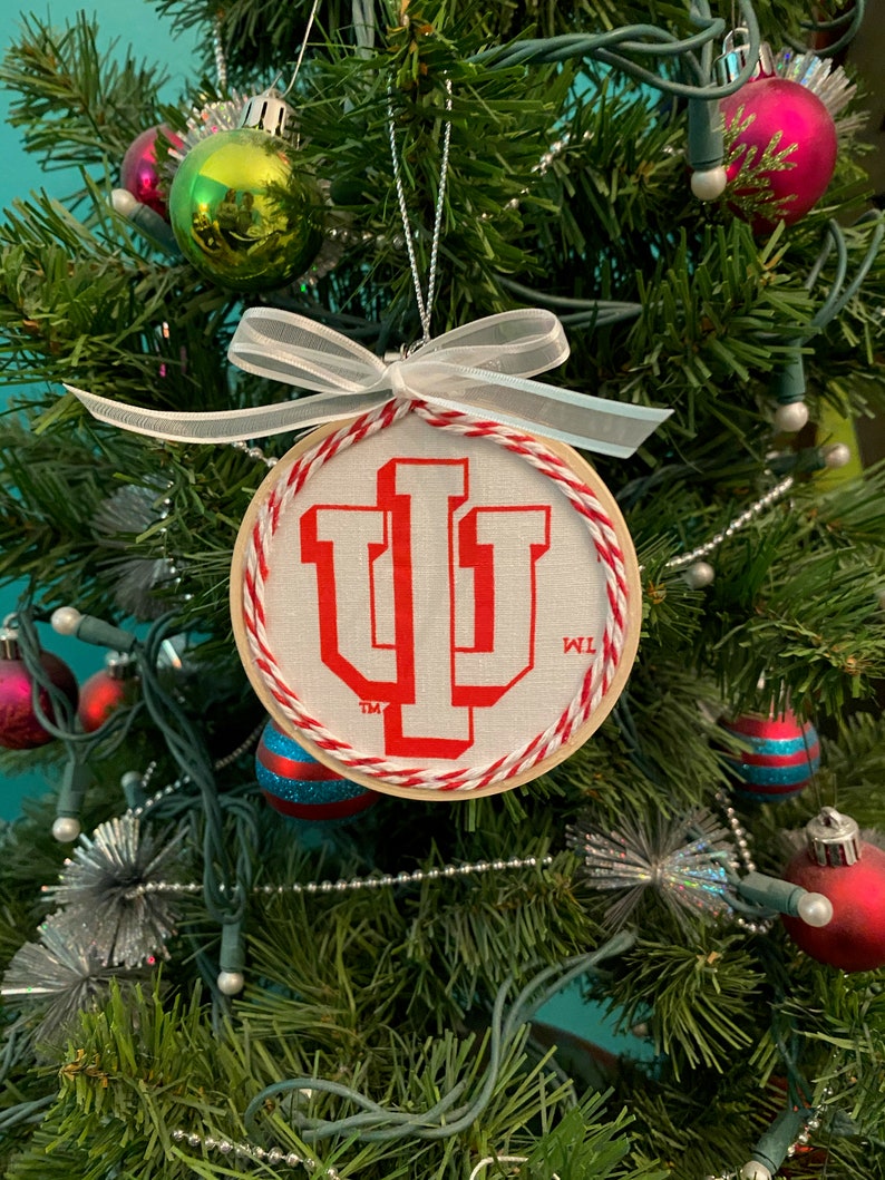 Indiana University IU Hoosiers Christmas Tree Ornament Etsy