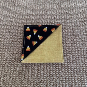 Candy Corn Halloween Themed Fabric Corner Bookmark