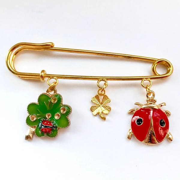 Ladybird Brooch, St Patricks Day, Good Luck