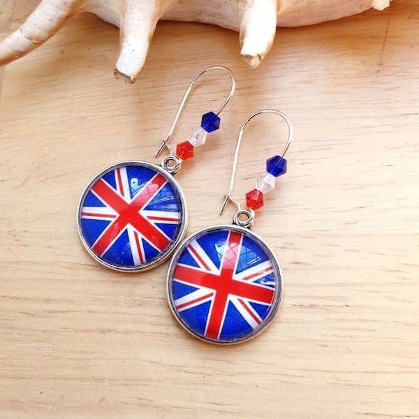 King's Coronation, Rule Britannia, British Flag Earrings, Union Jack Earrings, British Gift