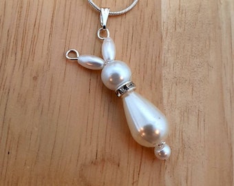 Easter Bunny Necklace, Pearl Rabbit Necklace, Bunny Gift, Easter Jewellery