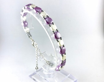 Beadwork Bracelet, Purple Bracelet, Beadwork Jewellery