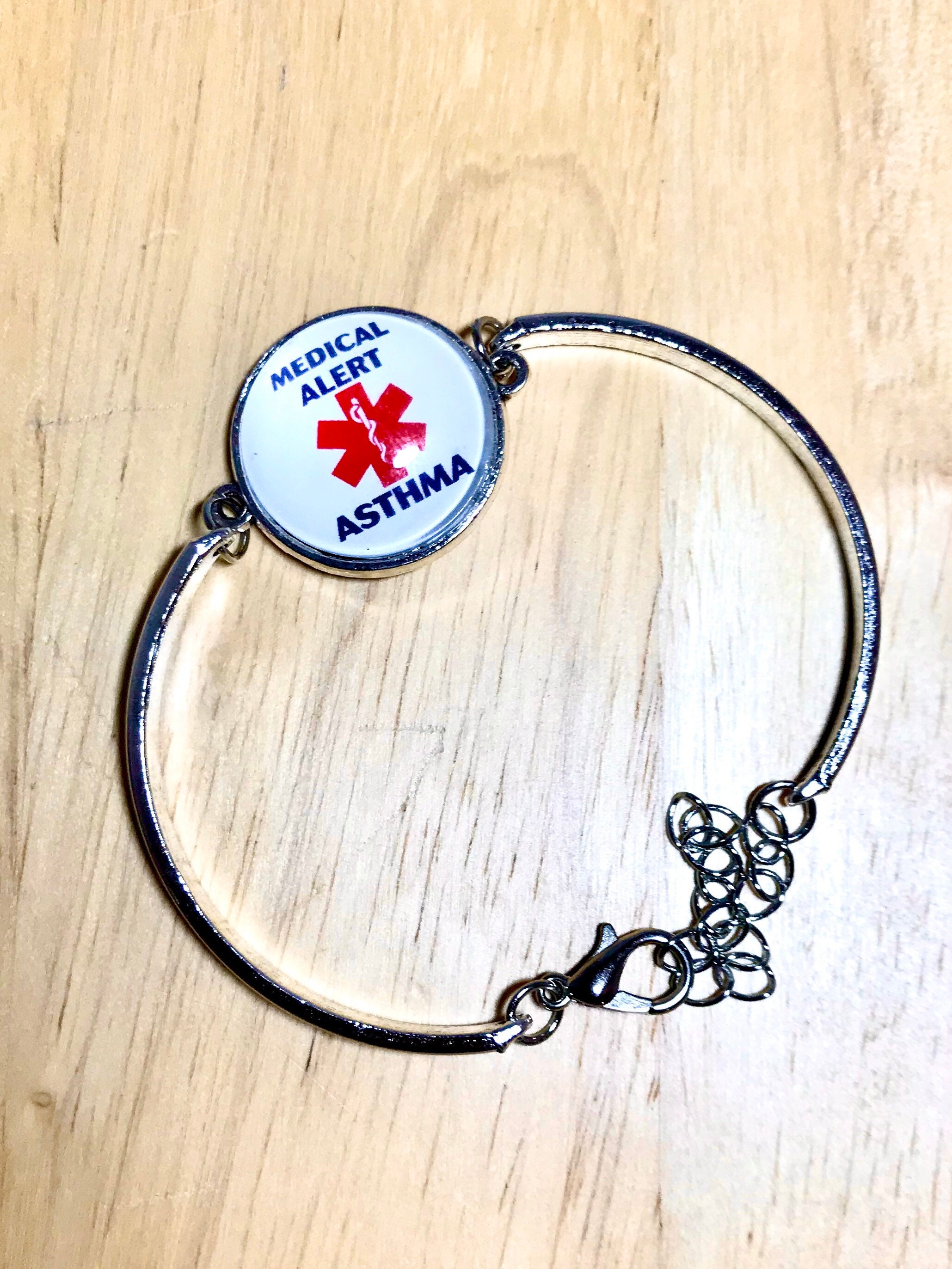Asthma Bracelet Asthma Bangle Asthma Medic Alert Asthma Etsy