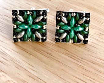 Father's Day, Beadwork Cuff Links, Men's Gift