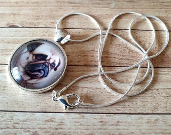 Personalised Pug Necklace, Your Pug Photo Necklace, Pug Necklace, Pug Mom Gift, Pug Jewellery, Pug Gift