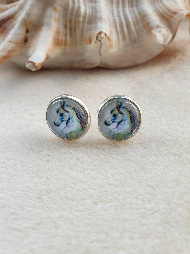 Unicorn Earrings Unicorn Studs Unicorn Gift | Etsy