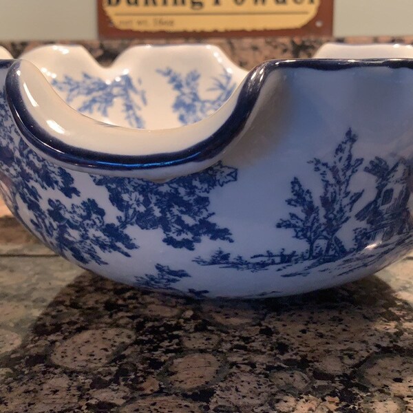 White Blue Bowl - Etsy