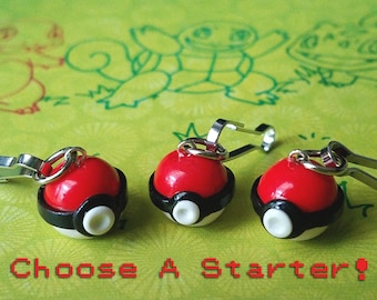 Poké Ball Charm - Polymer Clay - Cute Gift - Handmade