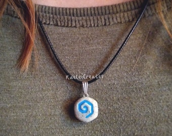 Hearthstone Necklace - Polymer Clay - Glow in the Dark - Cute Gift - Handmade