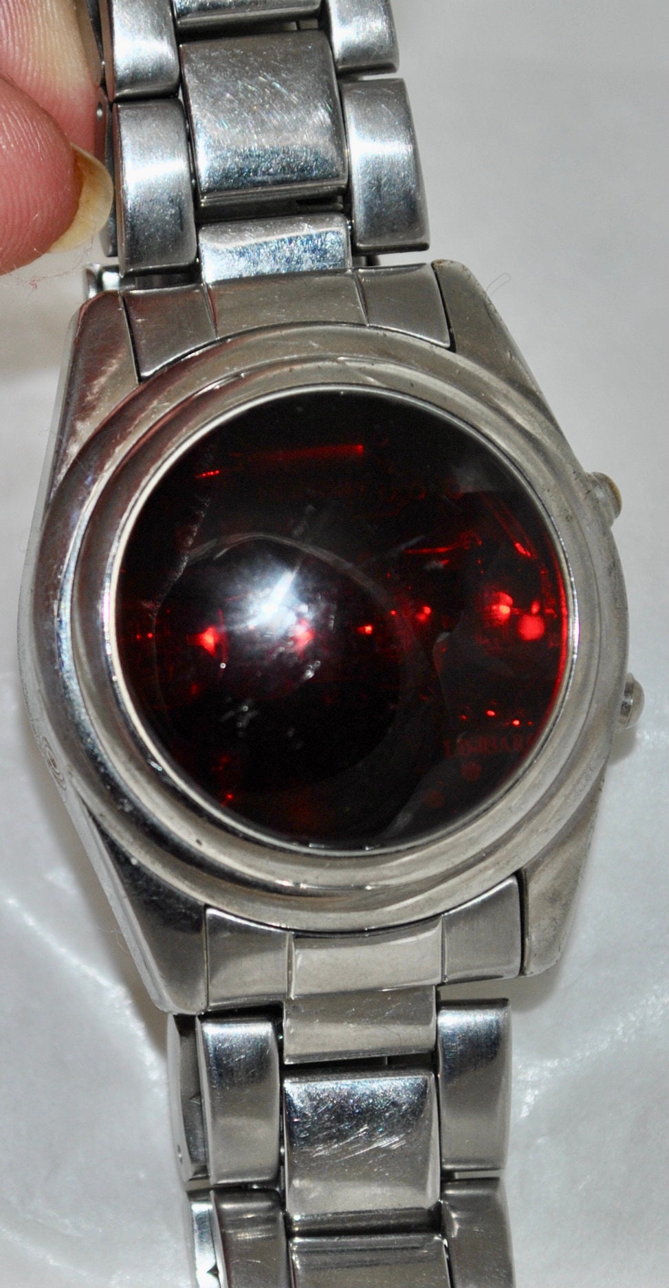 Fossil 2002 “rare” LED Digital Bracelet Watch Stainless
