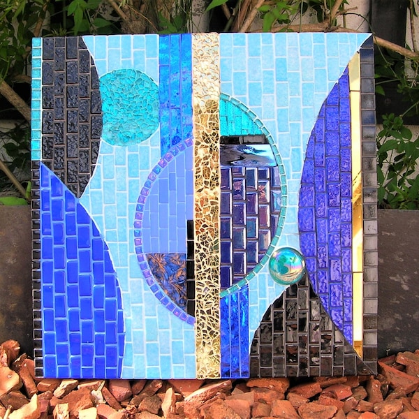 Tableau mosaique bleu