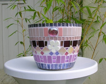 Cache pot mosaique, pot de fleur,cache pot fleurs