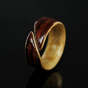 Wooden rings for men • Mens wooden ring • Handmade Rosewood bentwood rings