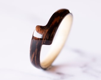 Wooden Ring Bolt • Womens Rings • Thin Wooden Ring Women • Wenge Wood Ring • Extra thin wood ring • Anniversary ring • Engagement ring