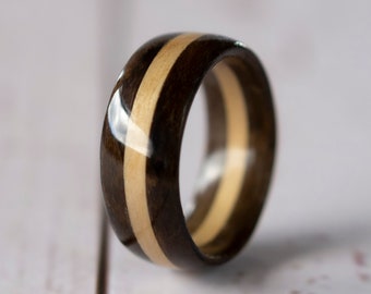Minimalistic style • Wooden rings for men • Mens wooden ring • Handmade Ziricote & Olivewood bentwood rings