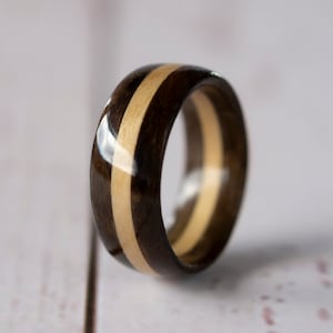 Minimalistic style • Wooden rings for men • Mens wooden ring • Handmade Ziricote & Olivewood bentwood rings