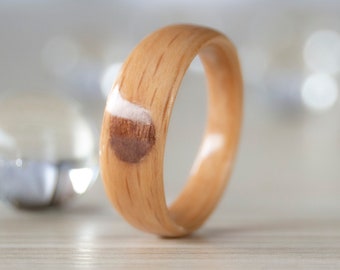 Cherry & Madrone wood ring • Handmade womens wooden ring • Big Queen wooden ring