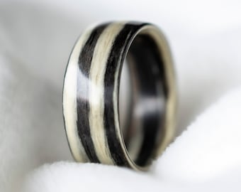 Wooden rings for men • Mens wooden ring • Handmade SaRaiFo Ebony bentwood ring