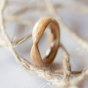 Wood ring for woman • Unique Oak & Zebra wood ring • Handmade