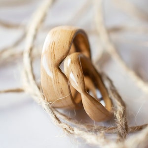 Handmade Oak & Zebrawood Rings • Matching Couple Rings