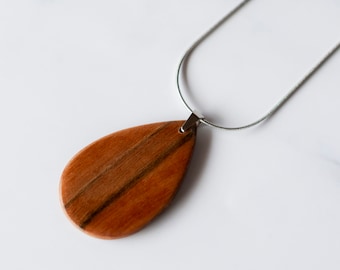 Minimalist style necklace • drop Women Wood Necklace • Drop Necklace • Indian apple Wood Pendant • Gift For Her • Drop wooden necklace