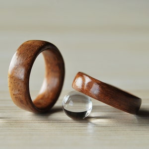 Matching Wooden rings for Couples • Couples wooden ring • Handmade Kiaat wood rings