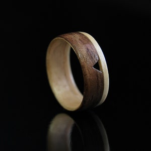 Wooden rings for men • Mens wooden ring • Handmade Walnut & Maple bentwood rings