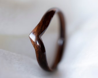 Unique wooden ring • Extra thin wooden rings for women • Minimalist ring for women • Womens wooden ring • Handmade Rosewood bentwood rings