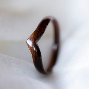 Unique wooden ring • Extra thin wooden rings for women • Minimalist ring for women • Womens wooden ring • Handmade Rosewood bentwood rings