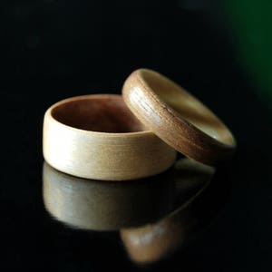 Wood Ring Set · Handmade Maple & Walnut Bentwood Rings · Couples rings • Couples Gift • Couples Gift Set