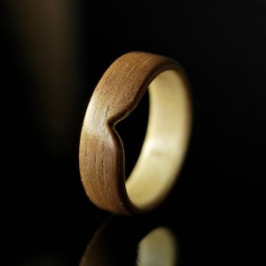 Wooden rings for men • Mens wooden ring • Handmade Walnut bentwood rings