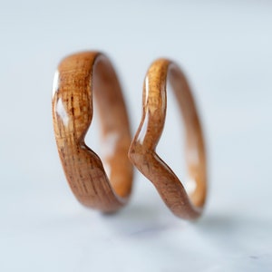 Couple V Rings · Matching Wood Ring Set · Handmade Mahogany Bentwood Rings · Extra thin wooden rings · Chevron