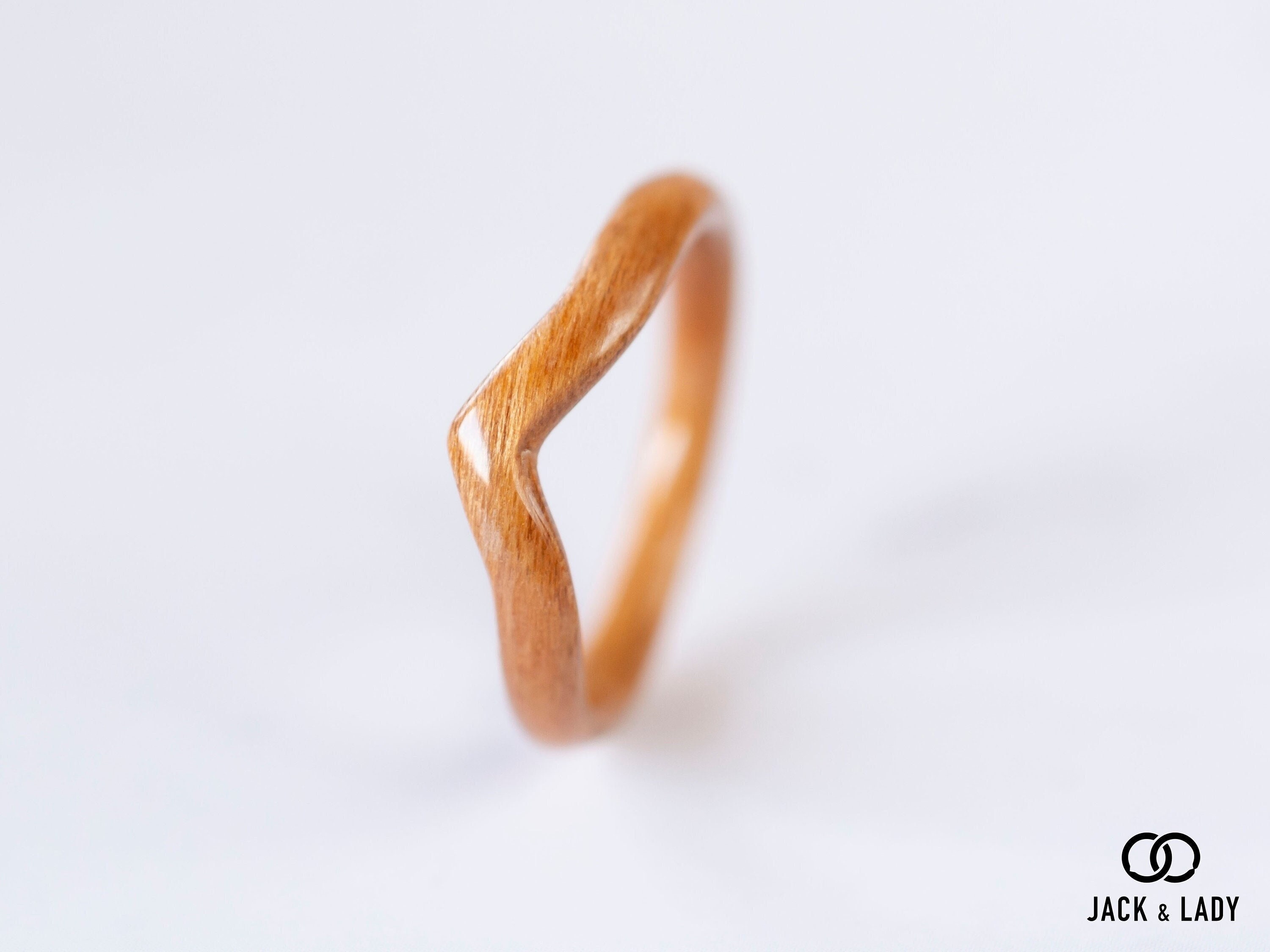 Tiara Beech wood rings • Extra thin wooden rings for women • Womens wooden V ring • Chevron wooden ring •  Minimalist V wood ring