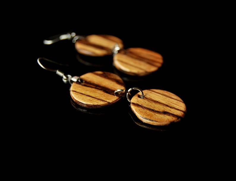 Womens wood jewelry set \u2022 Wooden pendant \u2022 Wooden earrings \u2022 Zebrano \u2022 Gift For Her \u2022 Valentine Gift \u2022 Valentine Gift For Her