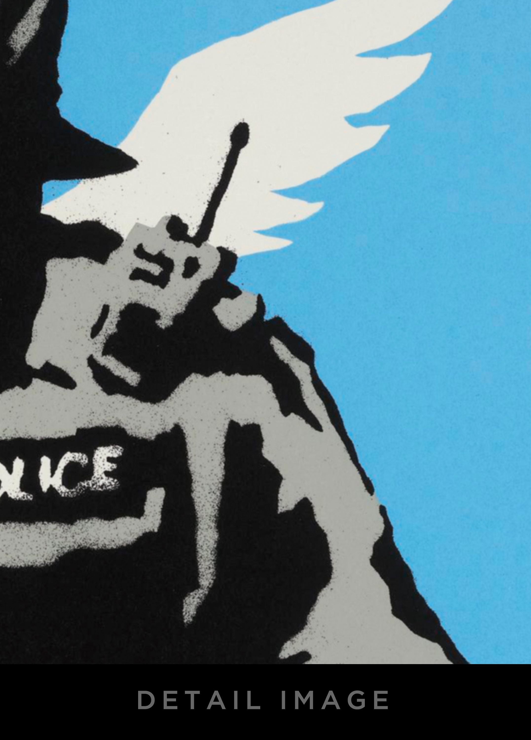 Banksy – Flying Copper 20x30 & 24x36 Bright White Satin Banksy – Flying Copper 20x30 & 24x36 Bright White Satin