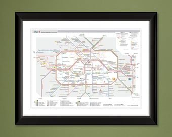 Berlin UBahn (2014) Subway Map (16x12 Heavyweight Art Print)