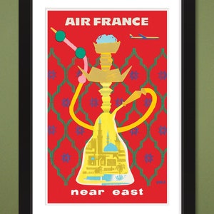 Afiche de viaje: Air France – Oriente Próximo (1959) de Raoul Eric Castel (impresión artística de gran tamaño, 12 x 18)