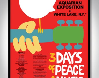 Woodstock 1969 Concert 20x30 & 24x36 Poster Paper Print w/ Free FedEx Overnight Priority Shipping