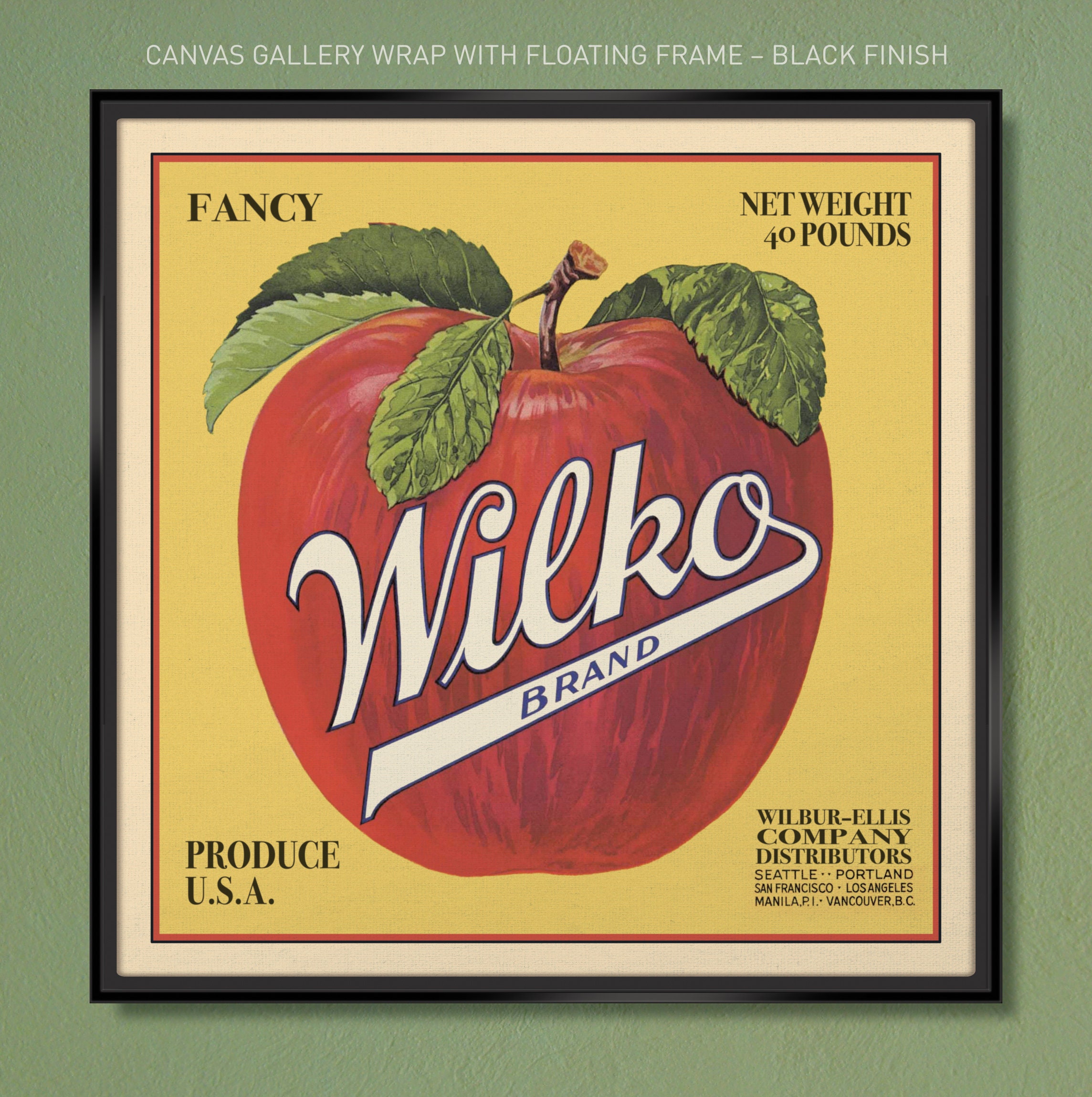 muku Apple Poster Wilco Brand – Apples – West Coast (vintage Fruit Crate Label