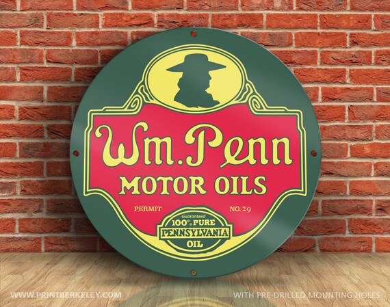 William Penn Motor Oils Sign – Vintage Gas Station Reproduction - Etsy