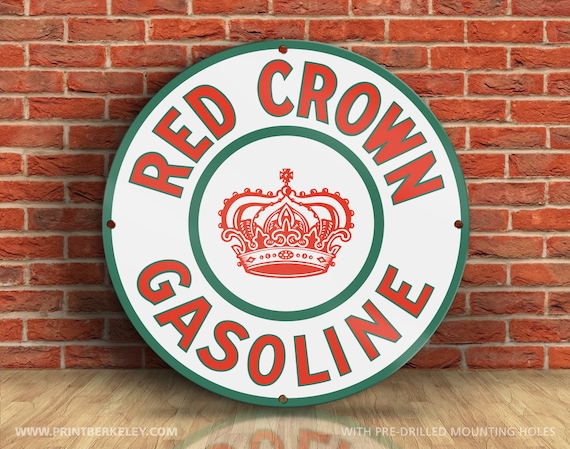 Red Crown Gasoline (version 1) Petroliana Vintage Reproduction Gas