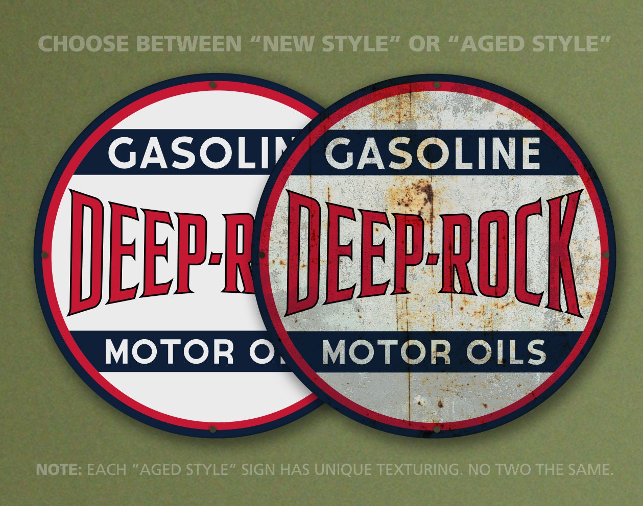 1940's Deep Rock oil ポスター　サイン Deep Rock (gasoline & Motor Oil) – Petroliana Vintage