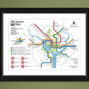 Washington DC Metro Map (16x12 Heavyweight Art Print)