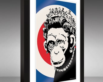 Buy Banksy – Monkey Queen (12x18 Heavyweight Print) Online in